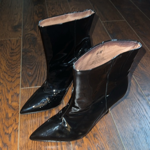 H&M Premium Patten Leather Boots Size 8.5 - Picture 10 of 14